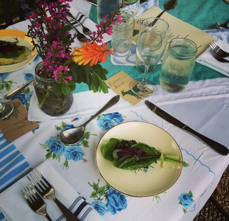 Amuse: Herb Bouquet with Pistachio Cream and Olive & Marlowe Pear Vinegar. Relae inspired.